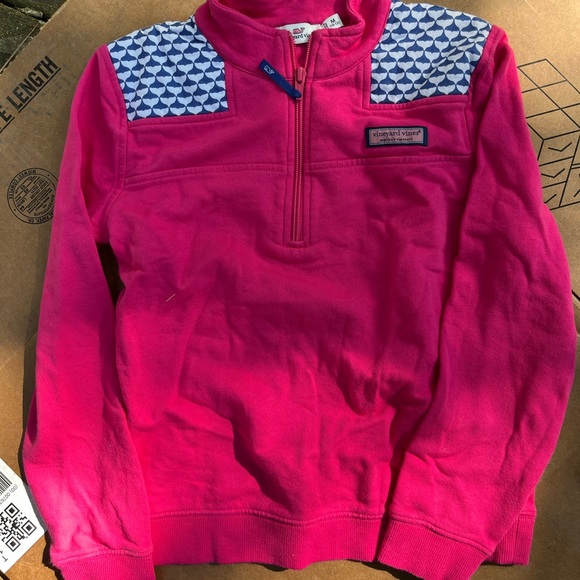 PINK VINEYARD VINES GIRLS FLEECE TOP , clean size 10/12 - Picture 1 of 4